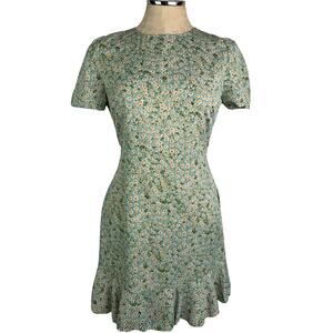 Medium Shein Junior Women's Green Daisy Print Short Sleeve Dress